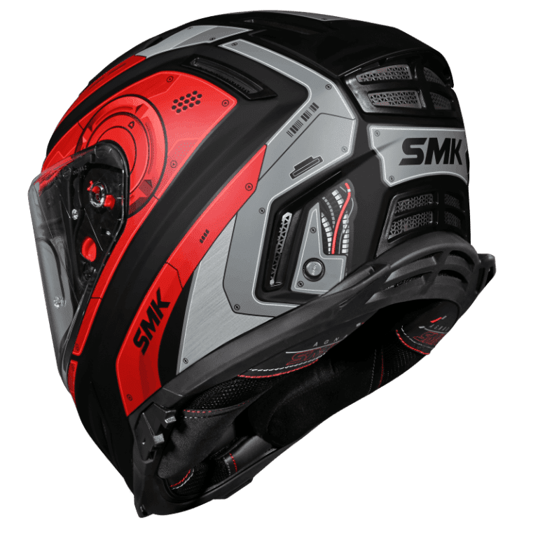 SMK HELMET AGNAR CYBORG BLACK GREY RED (GL263)