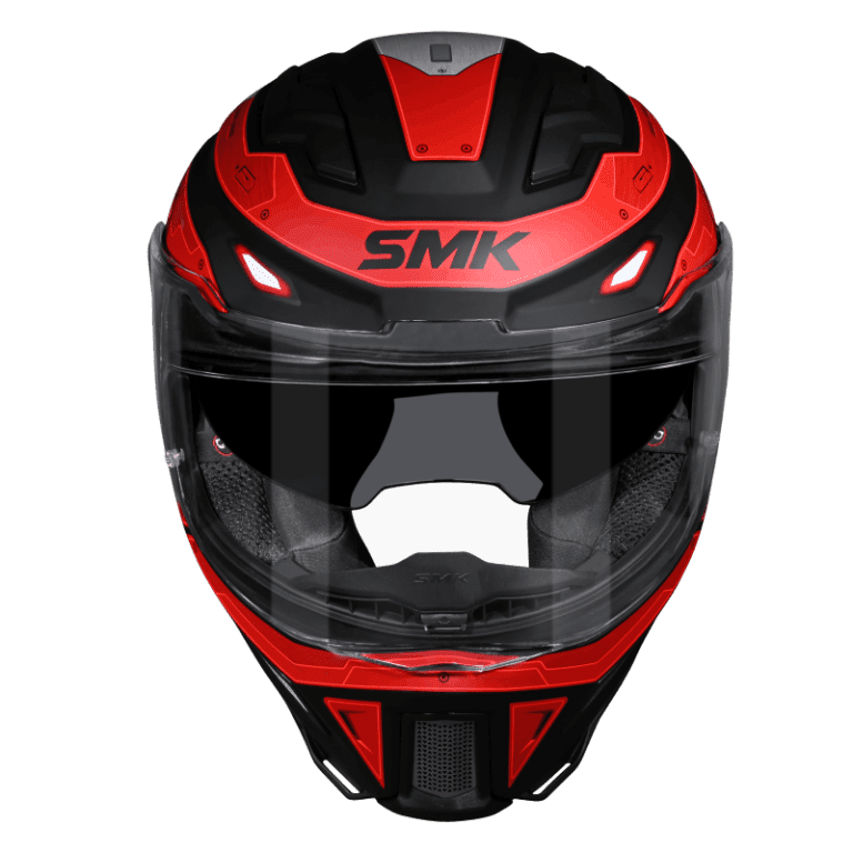 SMK HELMET AGNAR CYBORG MATT BLACK GREY RED (MA263)