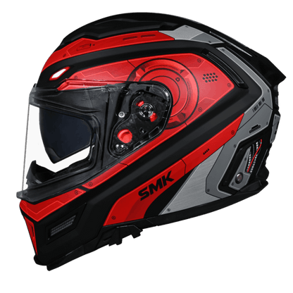 SMK HELMET AGNAR CYBORG MATT BLACK GREY RED (MA263)