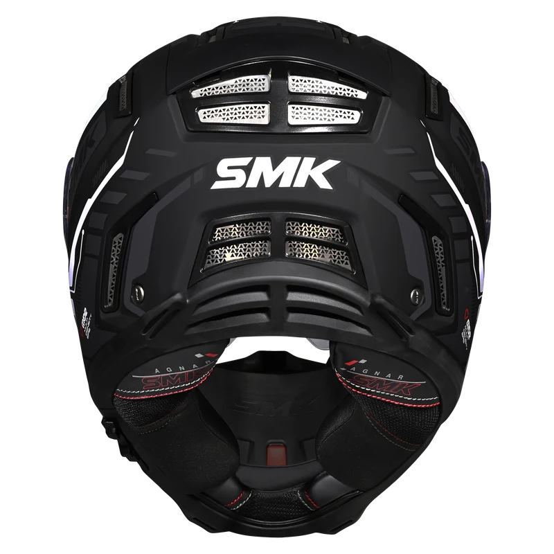 SMK HELMET AGNAR TEKTRON MATT BLACK GREY WHITE (MA261)