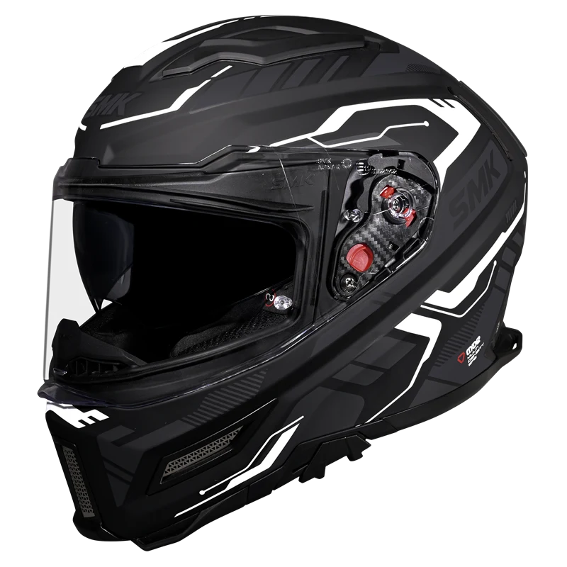 SMK HELMET AGNAR TEKTRON MATT BLACK GREY WHITE (MA261)