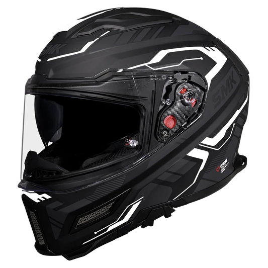 SMK HELMET AGNAR TEKTRON MATT BLACK GREY WHITE (MA261)