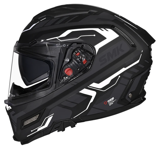 SMK HELMET AGNAR TEKTRON BLACK GREY WHITE (GL261)