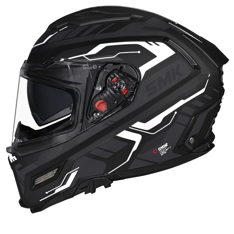 SMK HELMET AGNAR TEKTRON MATT BLACK GREY WHITE (MA261)