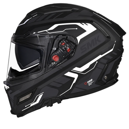 SMK HELMET AGNAR TEKTRON MATT BLACK GREY WHITE (MA261)