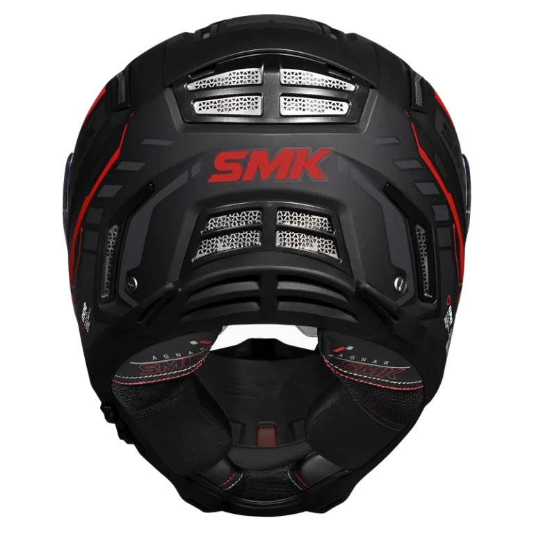 SMK HELMET AGNAR TEKTRON BLACK GREY RED (GL263)