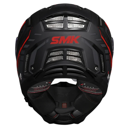 SMK HELMET AGNAR TEKTRON BLACK GREY RED (GL263)