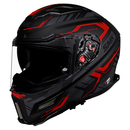 SMK HELMET AGNAR TEKTRON BLACK GREY RED (GL263)