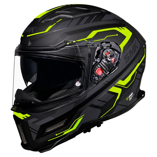 SMK HELMET AGNAR TEKTRON BLACK GREY FLUO YELLOW (GL264)
