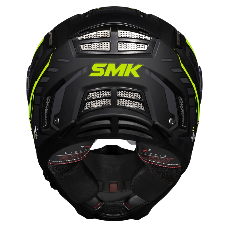 SMK HELMET AGNAR TEKTRON MATT BLACK GREY FLUO YELLOW (MA264)