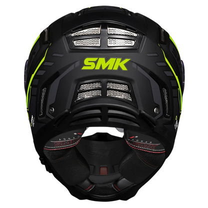 SMK HELMET AGNAR TEKTRON MATT BLACK GREY FLUO YELLOW (MA264)