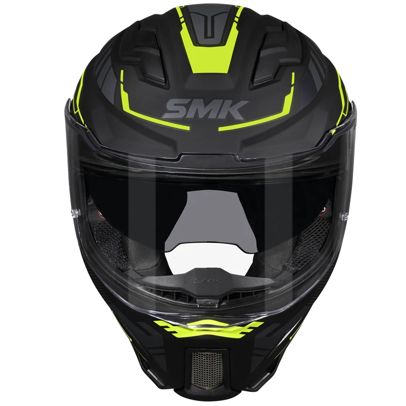 SMK HELMET AGNAR TEKTRON MATT BLACK GREY FLUO YELLOW (MA264)