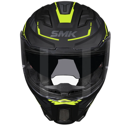 SMK HELMET AGNAR TEKTRON MATT BLACK GREY FLUO YELLOW (MA264)