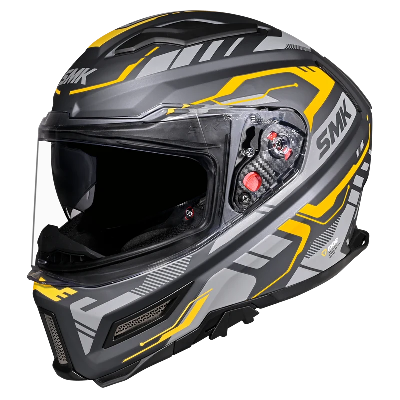 SMK HELMET AGNAR TEKTRON GREY YELLOW (GL664)