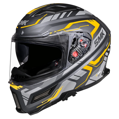 SMK HELMET AGNAR TEKTRON GREY YELLOW (GL664)