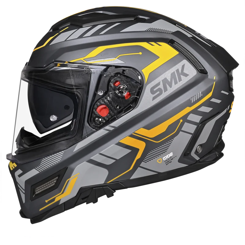 SMK HELMET AGNAR TEKTRON GREY YELLOW (GL664)