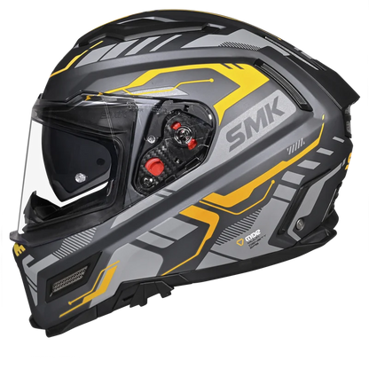 SMK HELMET AGNAR TEKTRON GREY YELLOW (GL664)