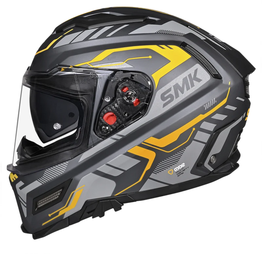 SMK HELMET AGNAR TEKTRON GREY YELLOW (GL664)