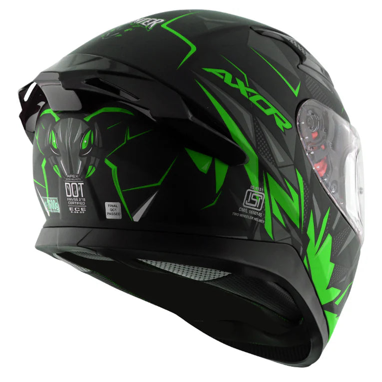 AXOR HELMET APEX HUNTER DULL BLACK NEON GREEN