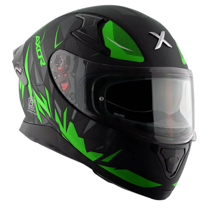 AXOR HELMET APEX HUNTER DULL BLACK NEON GREEN