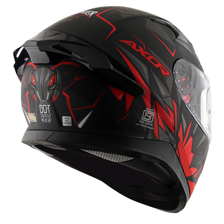 AXOR HELMET APEX HUNTER DULL BLACK RED