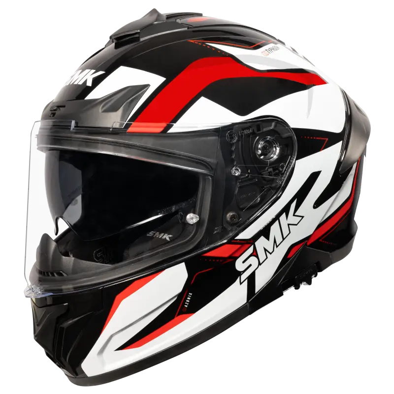SMK HELMET TYPHOON AZONIX BLACK WHITE RED (GL213)