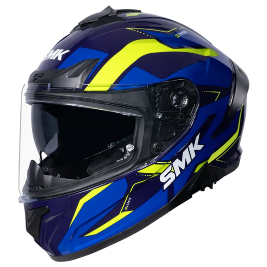 SMK HELMET TYPHOON AZONIX BLUE YELLOW (GL554)