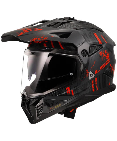 HELMET LS2 MX436 PIONEER II CRAZY GLOSS BLACK RED