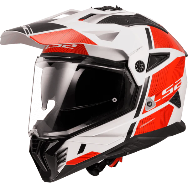 LS2 HELMET MX436 PIONEER II HILL WHITE RED