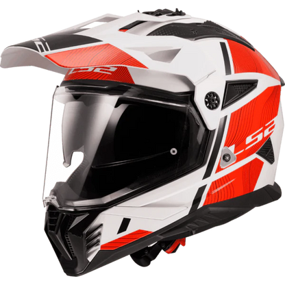 LS2 HELMET MX436 PIONEER II HILL WHITE RED