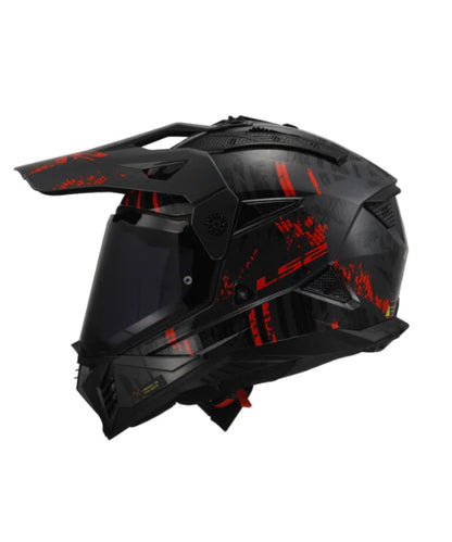 HELMET LS2 MX436 PIONEER II CRAZY GLOSS BLACK RED