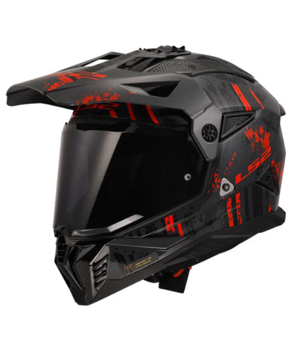 HELMET LS2 MX436 PIONEER II CRAZY GLOSS BLACK RED