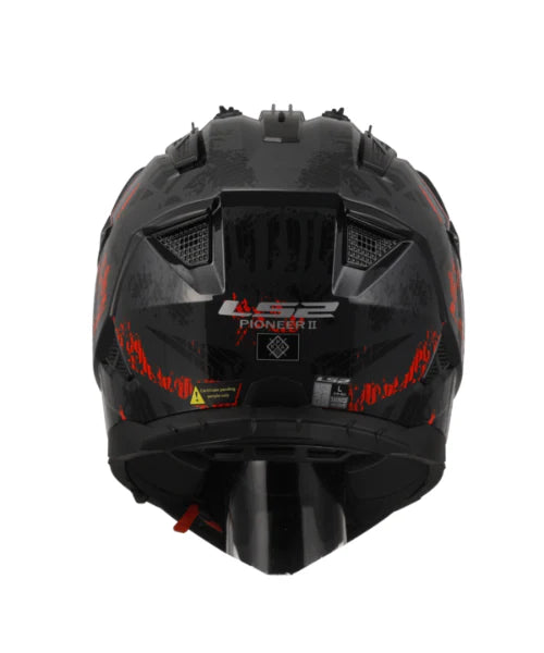 HELMET LS2 MX436 PIONEER II CRAZY GLOSS BLACK RED