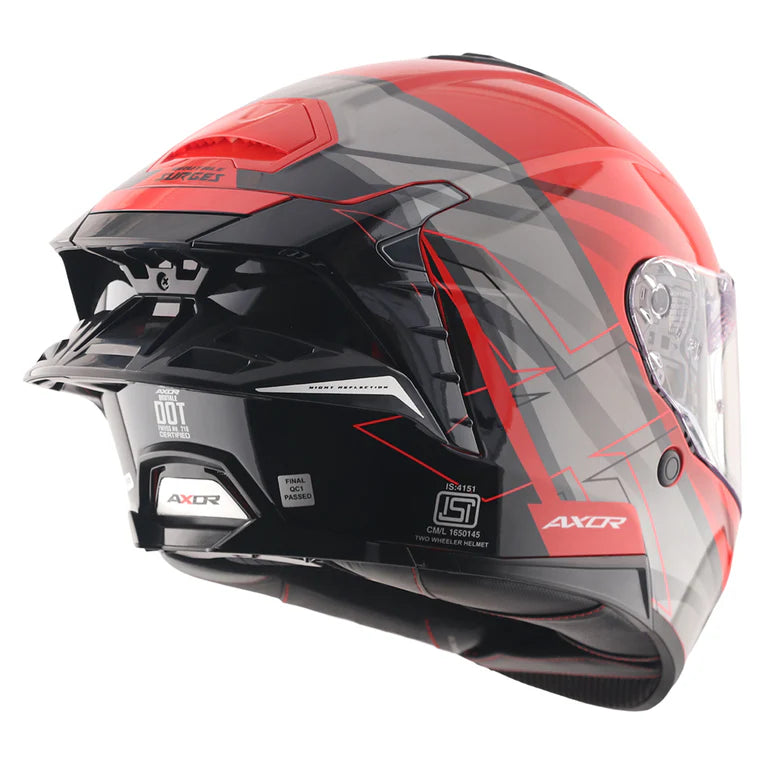AXOR HELMET BRUTALE SURGES RED GREY