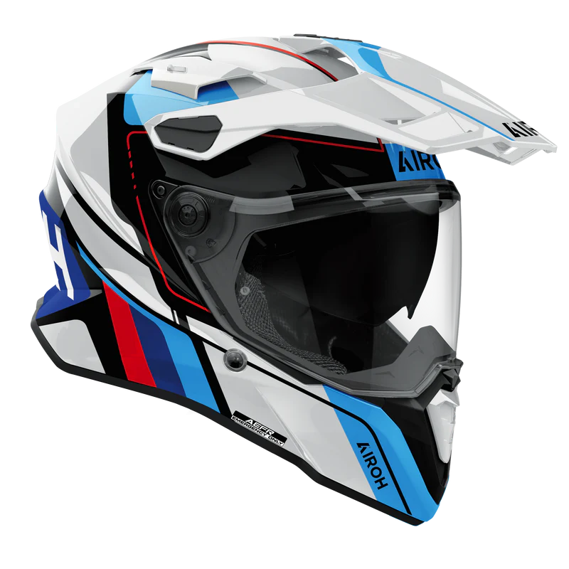 AIROH HELMET COMMANDER 2 SKIP WHITE RED GLOSS