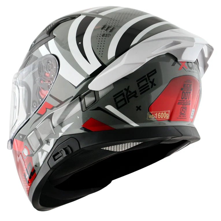 AXOR HELMET APEX HEX 2 COOL GREY RED