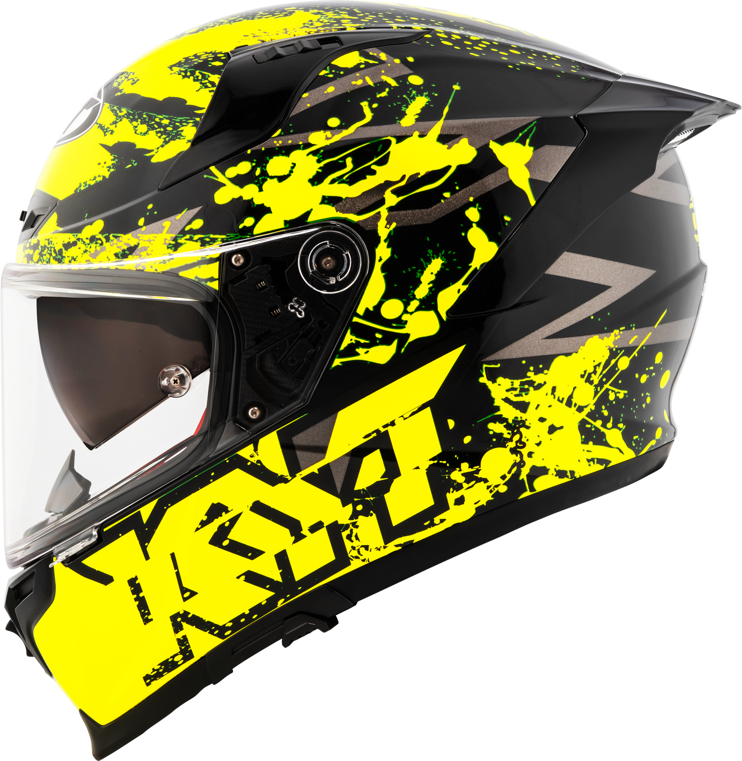 KYT HELMET STRIKER 2V NEUTRON BLACK YELLOW