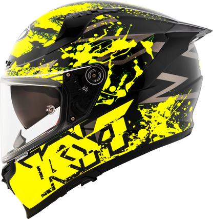 KYT HELMET STRIKER 2V NEUTRON BLACK YELLOW