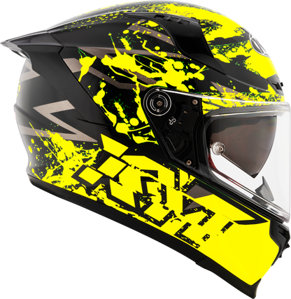 KYT HELMET STRIKER 2V NEUTRON BLACK YELLOW