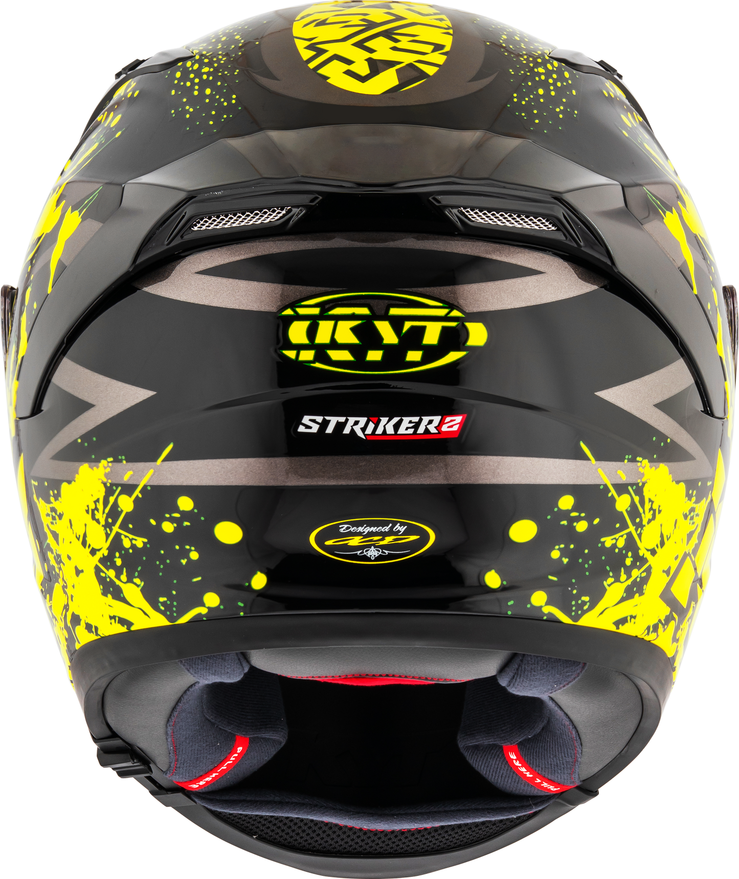 KYT HELMET STRIKER 2V NEUTRON BLACK YELLOW