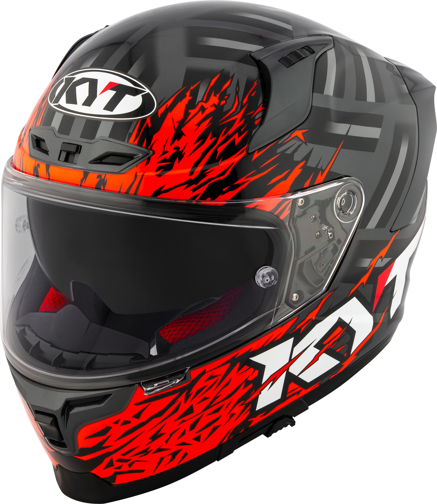 KYT HELMET STRIKER 2V FLAMING ANTHRACITE RED