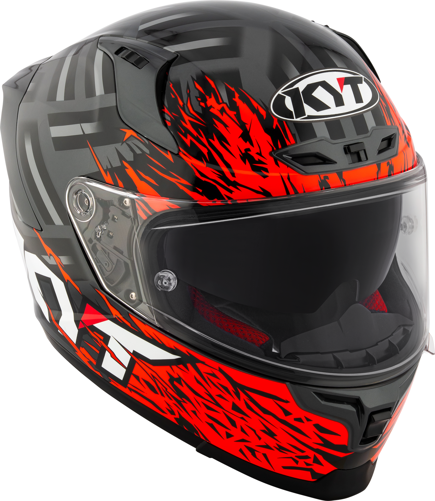 KYT HELMET STRIKER 2V FLAMING ANTHRACITE RED