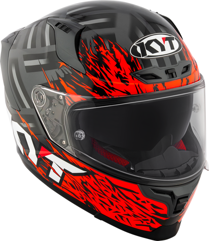 KYT HELMET STRIKER 2V FLAMING ANTHRACITE RED