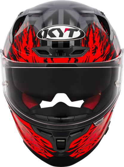 KYT HELMET STRIKER 2V FLAMING ANTHRACITE RED