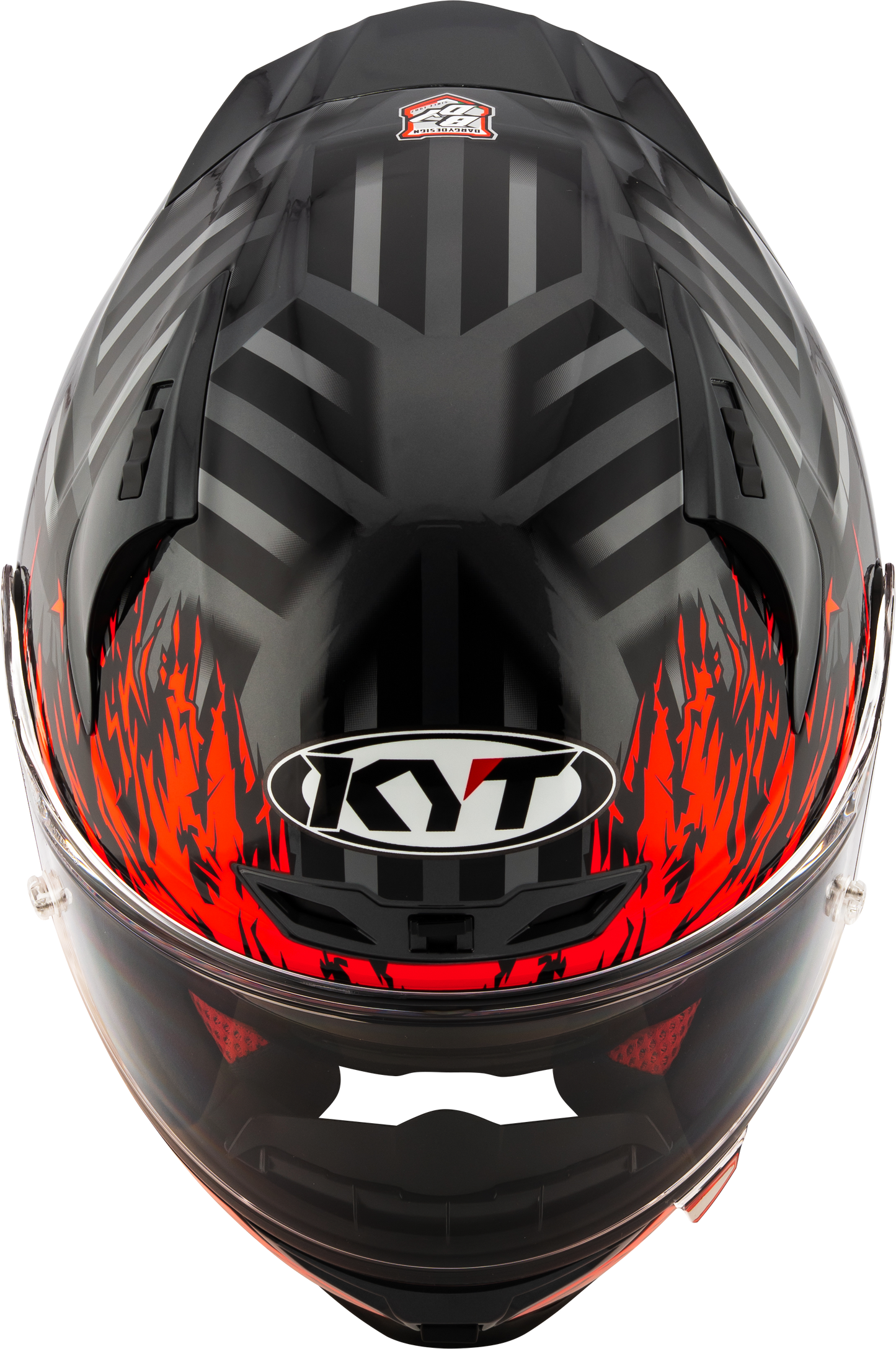 KYT HELMET STRIKER 2V FLAMING ANTHRACITE RED