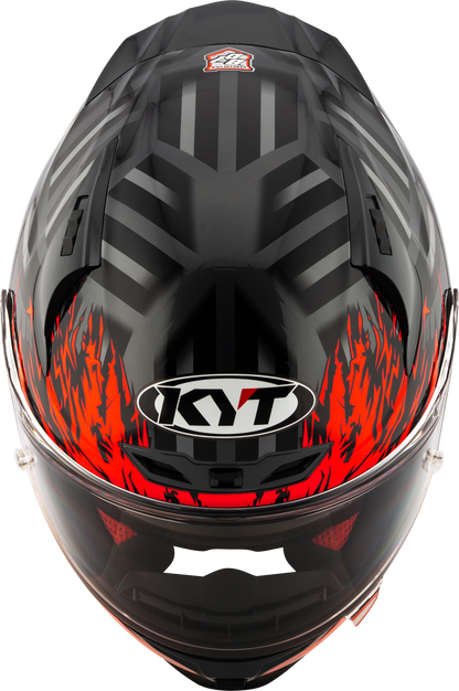 KYT HELMET STRIKER 2V FLAMING ANTHRACITE RED