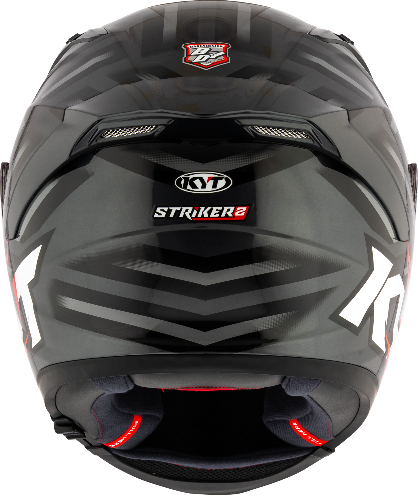 KYT HELMET STRIKER 2V FLAMING ANTHRACITE RED