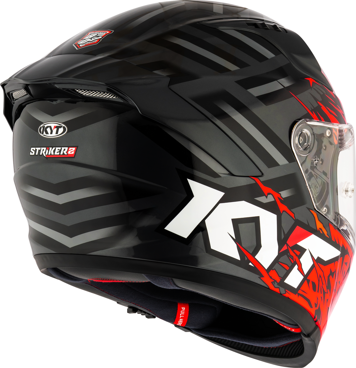 KYT HELMET STRIKER 2V FLAMING ANTHRACITE RED