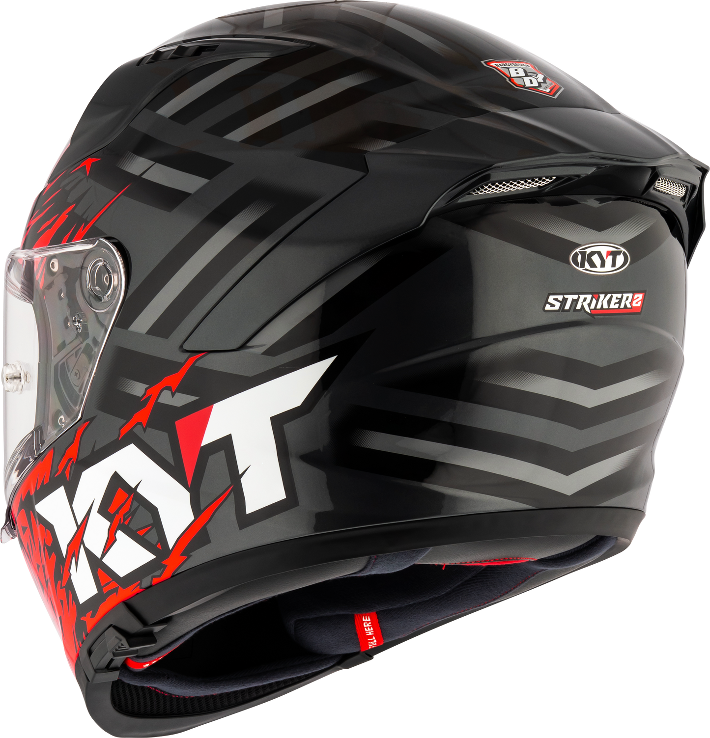 KYT HELMET STRIKER 2V FLAMING ANTHRACITE RED