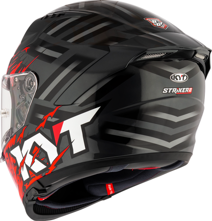 KYT HELMET STRIKER 2V FLAMING ANTHRACITE RED